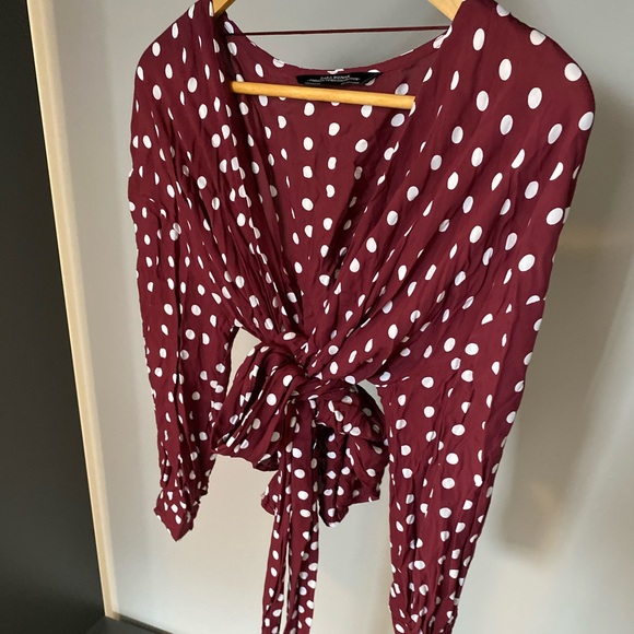 Polka dot Zara wrap top - Picture 3 of 4